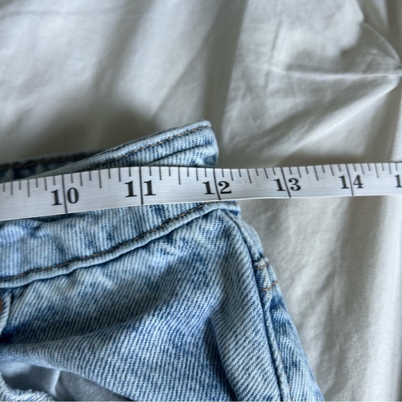 Garage Blue Straight Leg High Rise Distressed Jeans - Picture 3 of 7